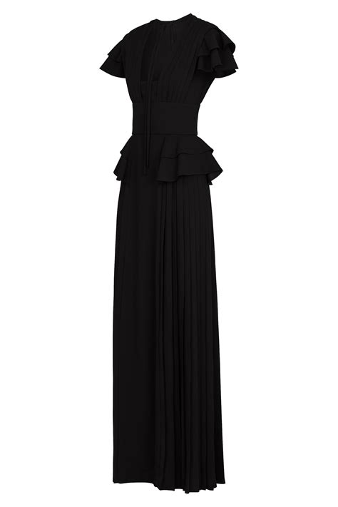 Long Pleated Evening Dress 